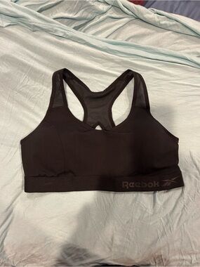NWOT xl Reebok Black Mesh Racerback Sports Bra with Elastic Band